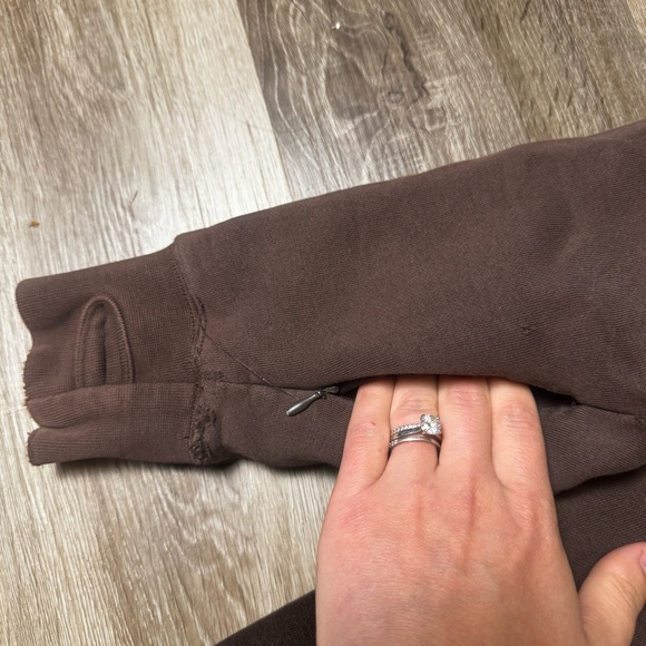 Y2K DC SHOES Heavy Zip Up Brown Jacket with Removable Hood Mens Medium - Picture 5 of 10